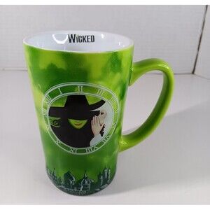 Wicked The Musical One Short Day Embossed Coffee Mug Cup Green Tall Ceramic 2024